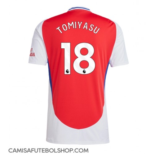 Camisa de time de futebol Arsenal Takehiro Tomiyasu #18 Replicas 1º Equipamento 2024-25 Manga Curta